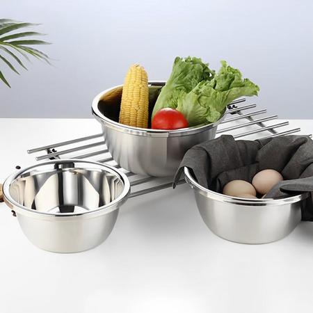 Imagem de Tigela Bowl Em Inox Para Servir Saladas/Frutas/Legumes 24cm