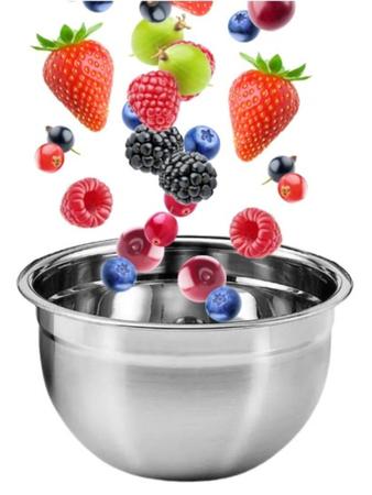 Imagem de Tigela Bowl Em Inox Para Servir Saladas/Frutas/Legumes 34cm