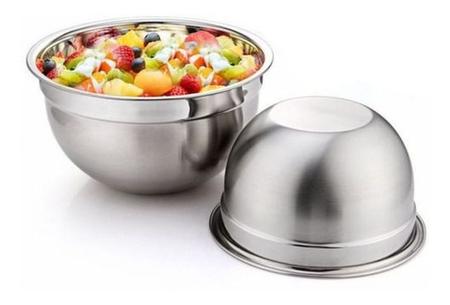 Imagem de Tigela Bowl Para Saladas, Frutas e Legumes 28CM em Inox