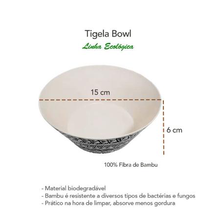 Imagem de Tigela Bowl Petisqueira Redonda Etnica Fibra Bambu Pequena