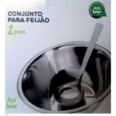 Imagem de Tigela Redonda Com Concha De Inox Para Feijao