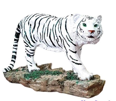 Imagem de Tigre Branco Estatueta Resina Estátua Decoração Enfeite