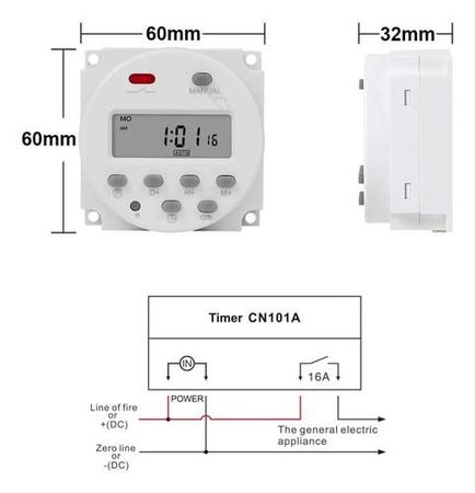 Timer Digital Temporizador Horário 127v 16a P/ Painel - Sinotimer Imagem de Timer Digital Temporizador Horário 127v 16a P/ Painel