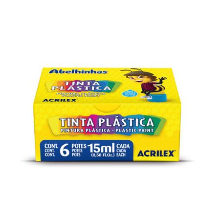 Imagem de Tinta  Acrilex Plastica Kit 06 Potes 15 Ml