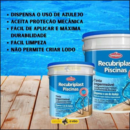 Imagem de Tinta Acrilica Impermeável Recubriplast Piscinas Sinteplast 3,6L Azul