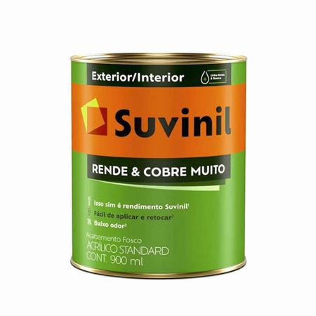 Imagem de Tinta Acrílica Rende e Cobre Muito Branco Fosco 900ml - Suvinil