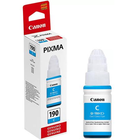 Imagem de Tinta Canon GI-190C GI-190 GI190 Ciano Original para Pixma Maxx G1100 G2100 G3100 G4100 Refil 70ml