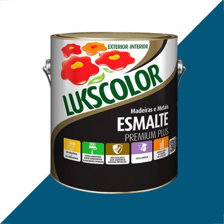 Tinta esmalte lukscolor alto brilho 3600ml azul franca Imagem de Tinta esmalte lukscolor alto brilho 3600ml azul franca