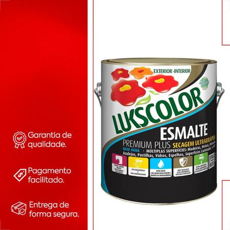 Imagem de Tinta esmalte lukscolor base agua acetinado 3600ml preto