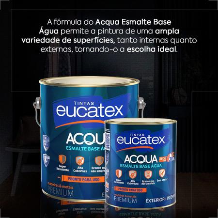 Imagem de Tinta esmalte sintetico eucatex 900ml base agua branco acetinado pronto p/uso