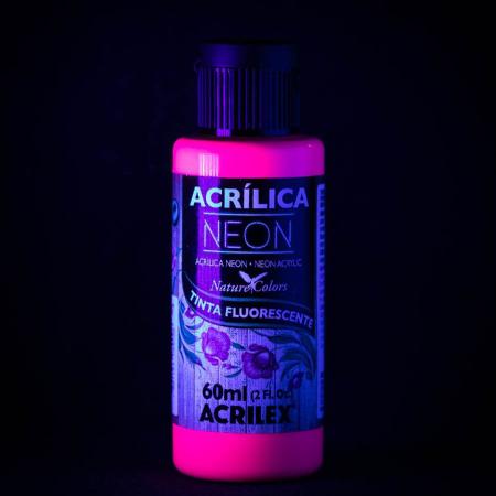 Imagem de Tinta Fluorescente Neon 60ml - Rosa Maravilha  - 1 unidade - Acrilex - Rizzo