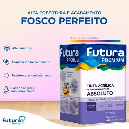 Imagem de Tinta Latex Acrílica Fosco Premium Absoluto Futura 18l Cores