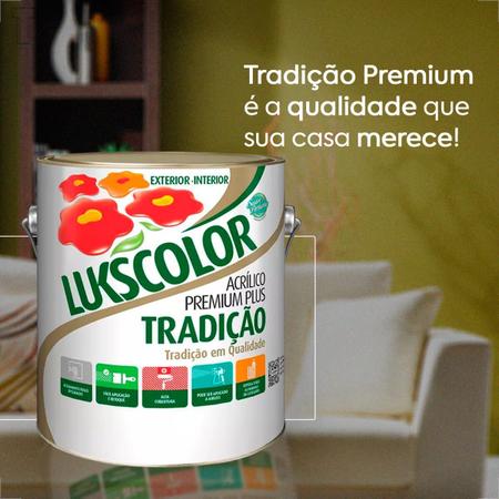 Imagem de Tinta latex lukscolor tradicao acrilico fosco 3600ml cromio