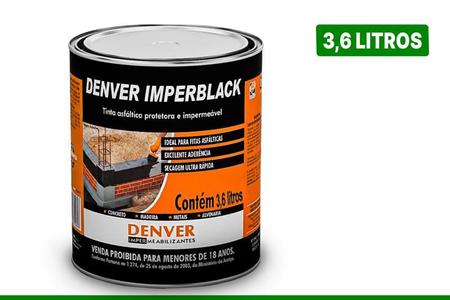 Imagem de Tinta Manta Asfática Protetora Impermeável Imperblack Denver 3,6 Litros
