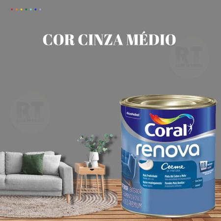 Imagem de Tinta Parede Cinza Renova Acrílica Fosca 800ml