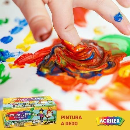 Imagem de Tinta Pintura A Dedo 15ml Infantil Com 6 Cores Acrilex