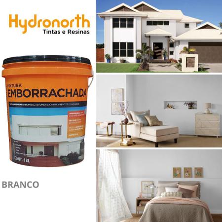 Tinta Pintura Emborrachada Premium Hydronorth Branco 18 Litros Imagem de Tinta Pintura Emborrachada Premium Hydronorth Branco 18 Litros