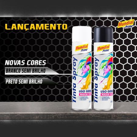 Imagem de Tinta Spray Uso Geral Preto Semi Brilho 400ml Mundial Prime