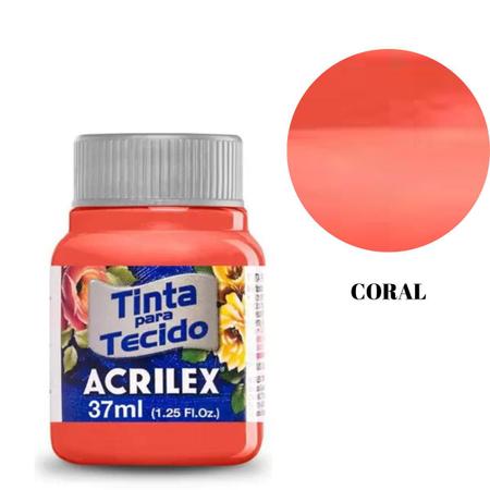 Imagem de Tinta Tecido Fosca Acrilex 37 ml - Cor 586 - Coral