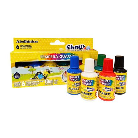 tinta-tempera-guache-6-cores-18ml-atoxico-acrilex-3-anos