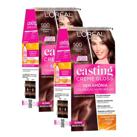 Imagem de Tintura Casting Creme Gloss L'oréal Paris 500 Castanho Claro  Kit com duas unidades