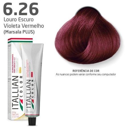 Imagem de Tintura para cabelos itallian color 6.26 louro escuro violeta vermelho (marsala plus) 60gr