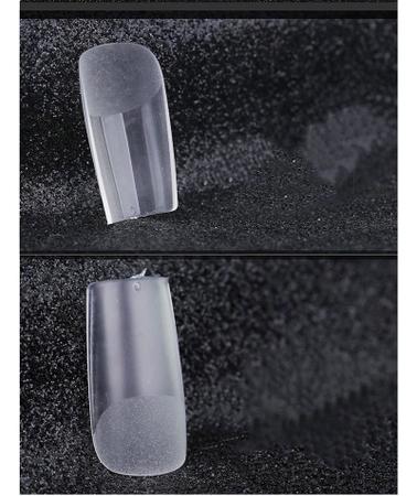 Imagem de Tips Soft Gel Transparente Matte Unha Postiça Quadrada C/500