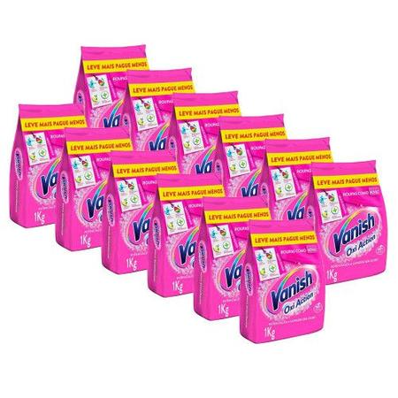 Imagem de Tira Manchas em Pó Vanish Multi Power Oxi Action 1kg Refil Econômico para roupas coloridas 12 Unidades