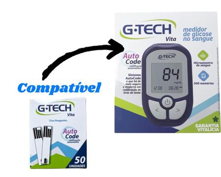 Imagem de Tiras P/ Aparelho G-TECH Vita 50 unidades Lançamento Diabetes