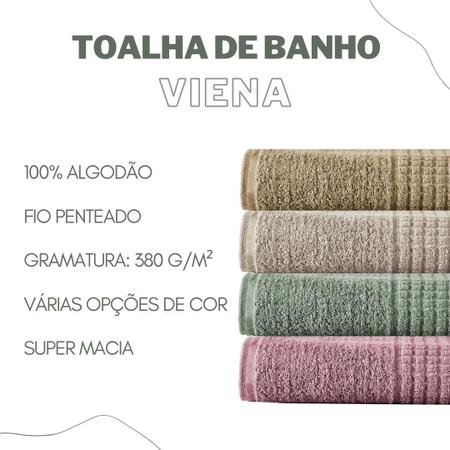 Imagem de Toalha de Banho Felpuda Macia Algodão 380g 02 Pç Viena