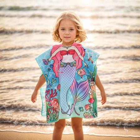 Imagem de Toalha de Banho Infantil com Capuz - Roupão de Animal - Para Praia e Piscina