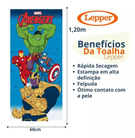 Imagem de Toalha De Banho Infantil Os Vingadores Avengers Lepper