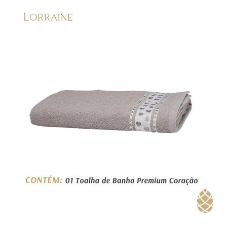 Imagem de Toalha De Banho Jacquard Premium Dhler 70X140Cm Corações