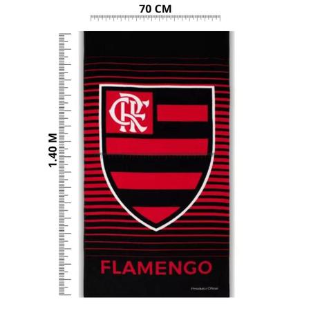 Imagem de Toalha de banho time flamengo aveludada 70x140