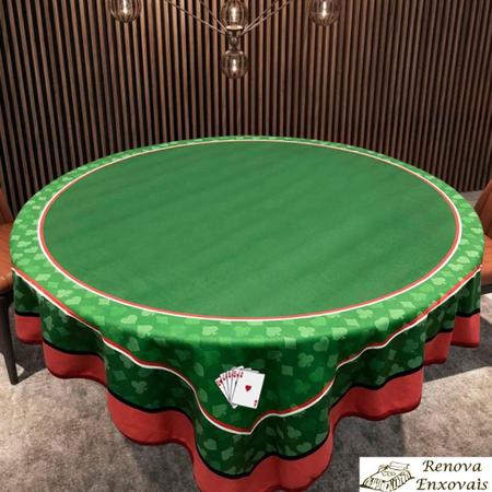 Toalha De Mesa Redonda P/ Jogos Cartas Poker Truco Baralho