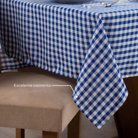 Imagem de Toalha de Mesa Brisa 6 Lugares 2,00x1,45 Oxford Estampado Xadrez - Azul