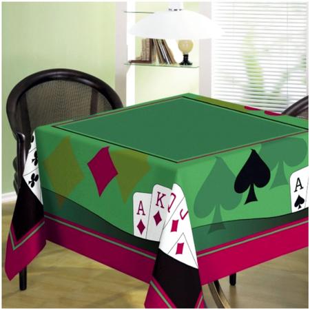 Imagem de Toalha de mesa cassino carteado quadrada 140 x 140cm teka
