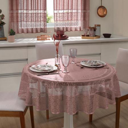 Imagem de Toalha de Mesa em Renda Color Redonda para 4 Lugares 1,50m Decoração Cozinha