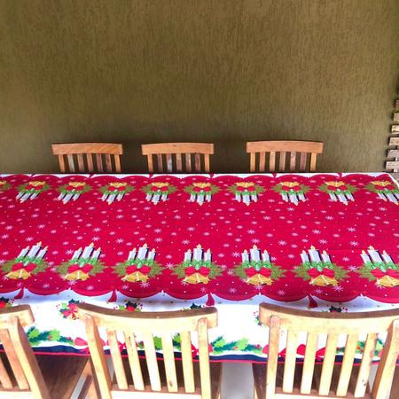 Imagem de Toalha de Mesa Natalina Decoração Natal Retangular 2,00m x 1,50m 6 lugares