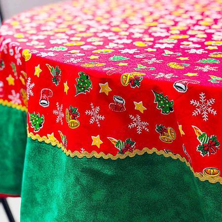 Toalha de mesa redonda estampada para 4 lugares Especial Natalino - Criando  com Pedaço de Pano