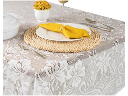 Imagem de Toalha de Mesa Retangular Lepper Branca - 150x210cm Realeza