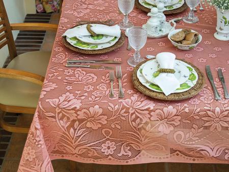 Toalha de Mesa Retangular Lepper Rosa - 150x210cm Realeza Imagem de Toalha de Mesa Retangular Lepper Rosa - 150x210cm Realeza