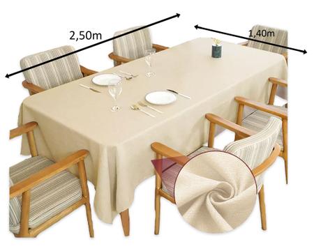 Imagem de Toalha de mesa tecido linho rustico para mesa de até 8 lugares