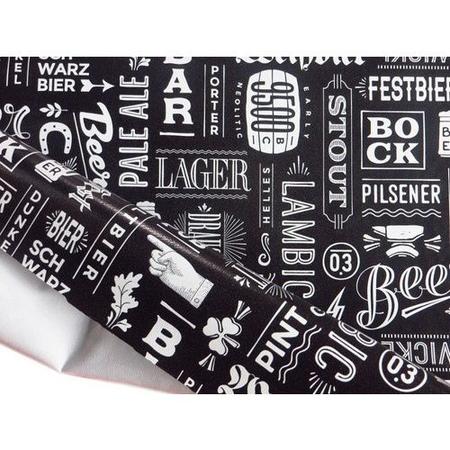 Imagem de toalha de mesa termica plastico impermeavel cervejas boteco preto 2,80 x 1,40