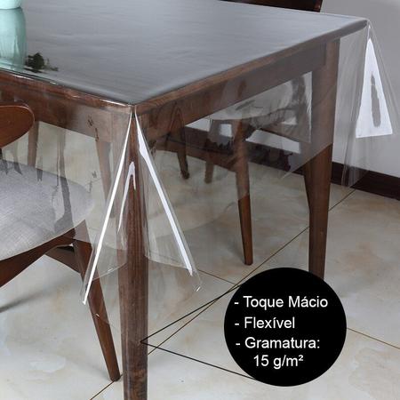 Imagem de Toalha de Mesa Transparente Decoração Impermeável Plástico PVC 1,20 X 1,40 Cozinha