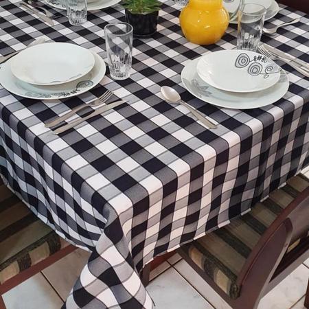 Toalha De Mesa Xadrez Quadriculada Preto Branco 6 Lugares Piquenique 2,20 X  1,50 - Tmdecor - Toalha de Mesa - Magazine Luiza