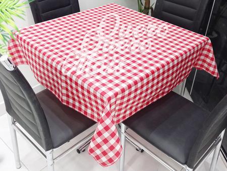 Toalha mesa vermelha xadrez