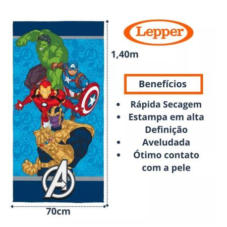 Imagem de Toalha De Praia Infantil Os Vingadores Avengers Lepper