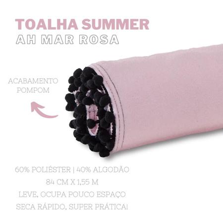 Toalha De Praia Ou Piscina Seca Rápido Summer Com Pompom - CASA CHIC ENXOVAIS Imagem de Toalha De Praia Ou Piscina Seca Rápido Summer Com Pompom