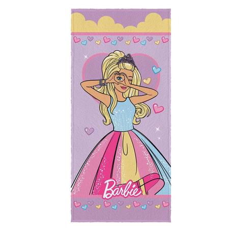 Imagem de Toalha Felpuda Banho Barbie Reinos Magicos 60x120m Estampa 3